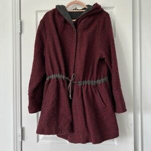 Free People Size Small Satellite Image Swing Coat Red tweed oversized wool blend